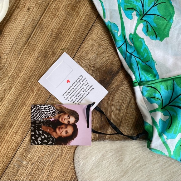 Diane von Furstenberg Geranium Leaf Short Satin Slip Dress - Picture 9 of 12